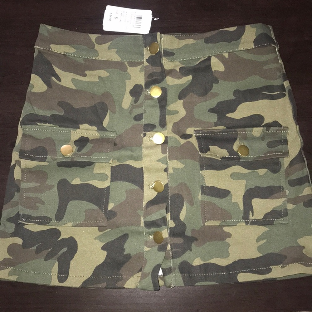 Camo Button-Up Skirt